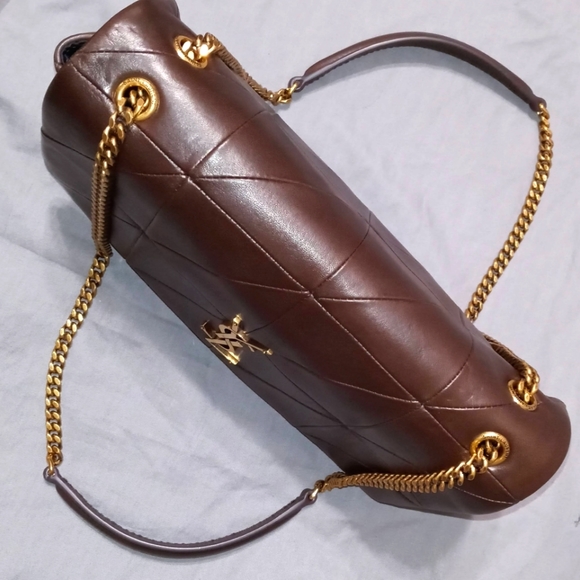 NWT YVES SAINT LAURENT JAMIE LAMBSKIN SLIDING CHAIN BAG, DARK GANACHE ~AUTHENTIC - Picture 11 of 16